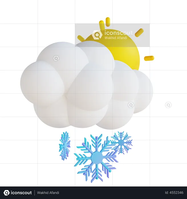 Daytime Snow  3D Illustration