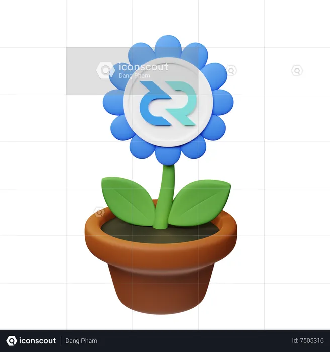 Dcr Crypto Plant Pot  3D Icon