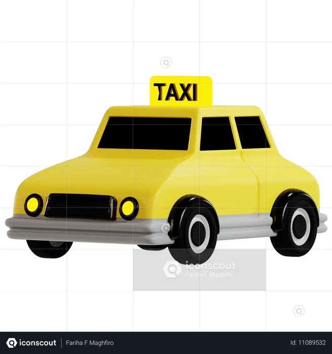 De un coche taxi  3D Icon