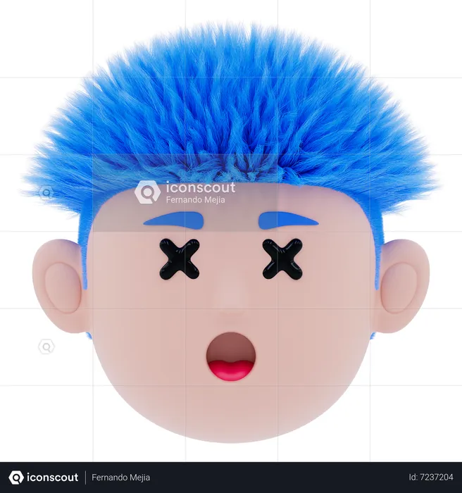 Dead Face Emoji 3D Icon