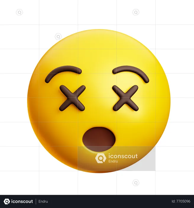 Dead Face Emoji 3D Icon