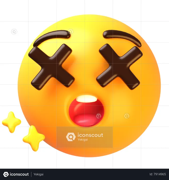 Death face Emoji 3D Icon