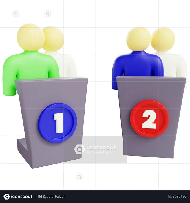 Débattre de deux candidats  3D Icon