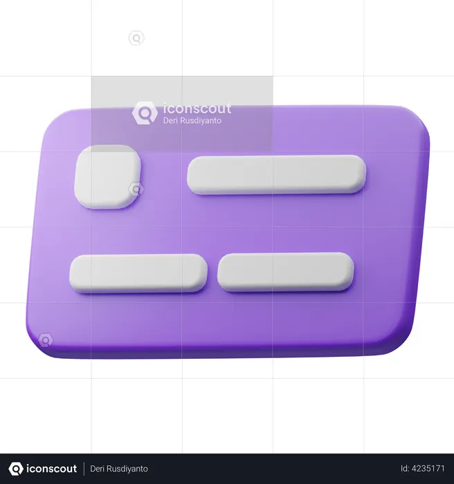 Debit Card  3D Illustration