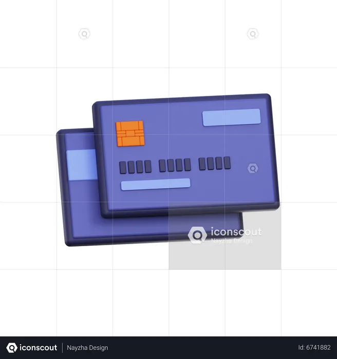 Debit Card 3D Icon download in PNG, OBJ or Blend format