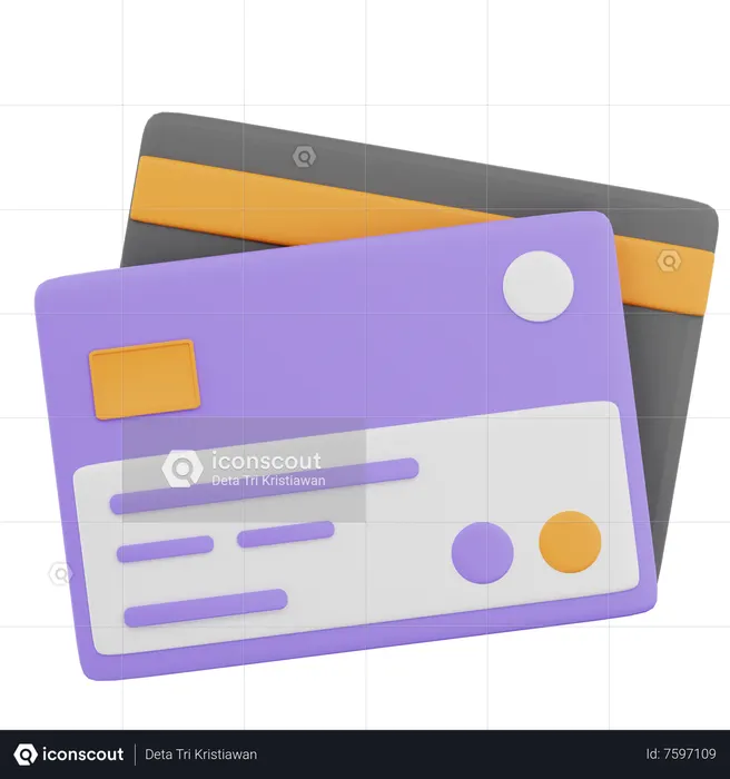 Debit Card 3D Icon download in PNG, OBJ or Blend format