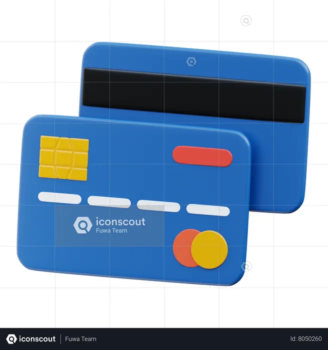 Debit Card 3D Icon download in PNG, OBJ or Blend format