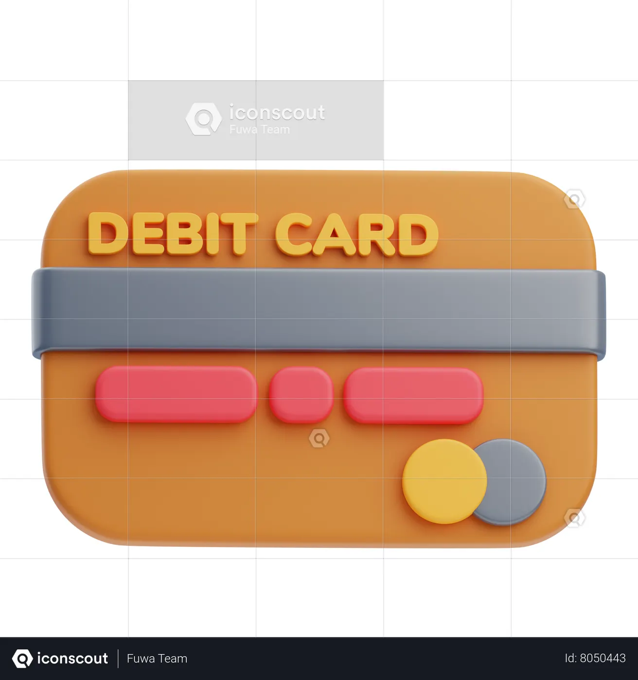 Debit Card 3D Icon download in PNG, OBJ or Blend format