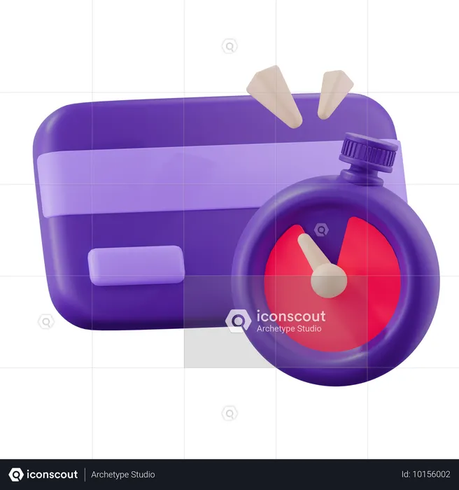 Debit Card Payment Time Out  3D Icon