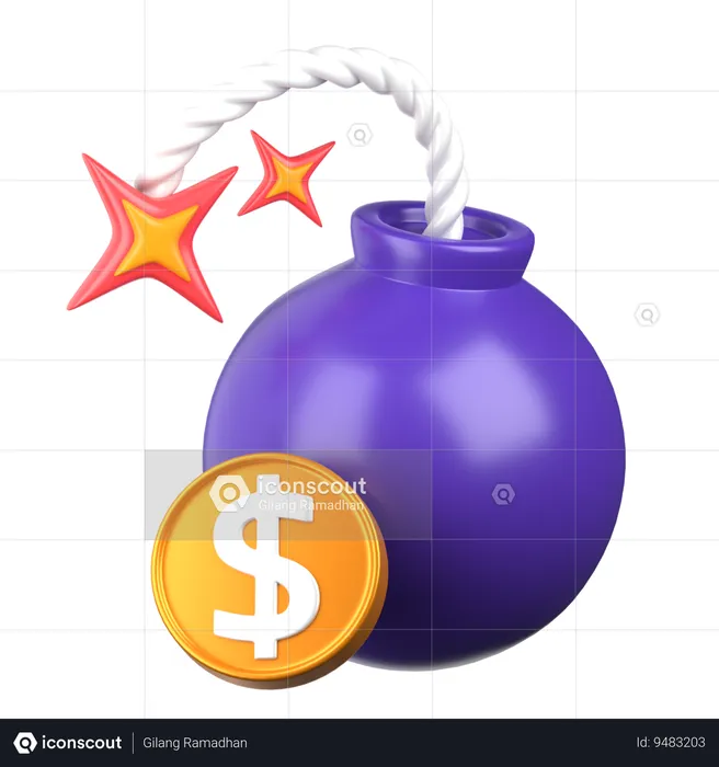 Debt Bomb  3D Icon