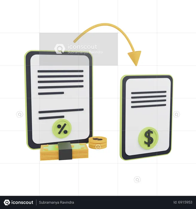 Debt Refinancing  3D Icon