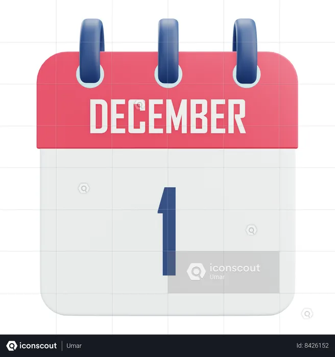 December 1  3D Icon