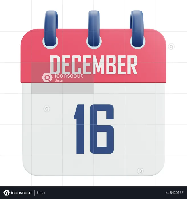 December 16  3D Icon
