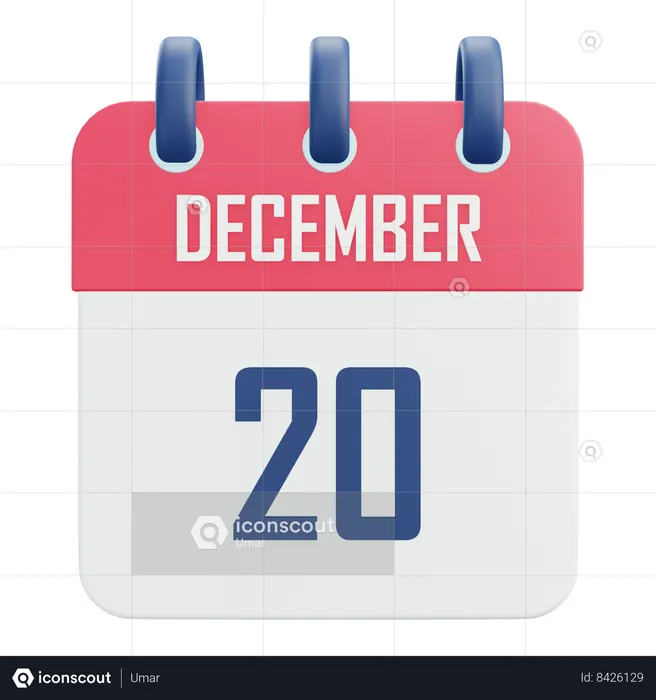 December 20  3D Icon