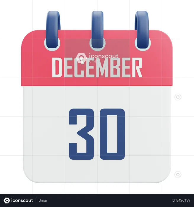 December 30  3D Icon