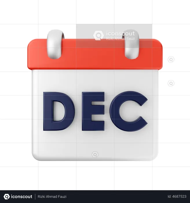 December Calendar  3D Illustration