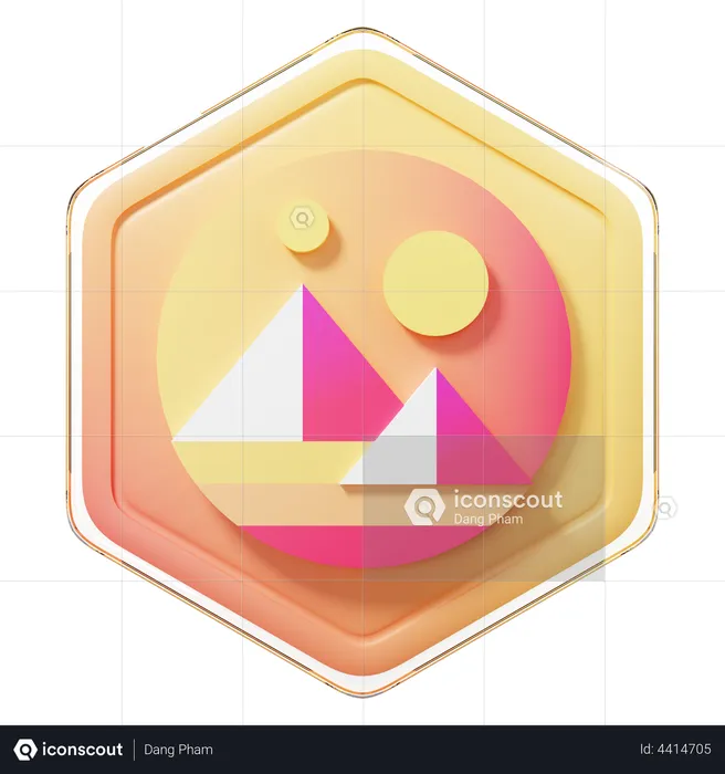 Decentraland (MANA) Badge  3D Illustration