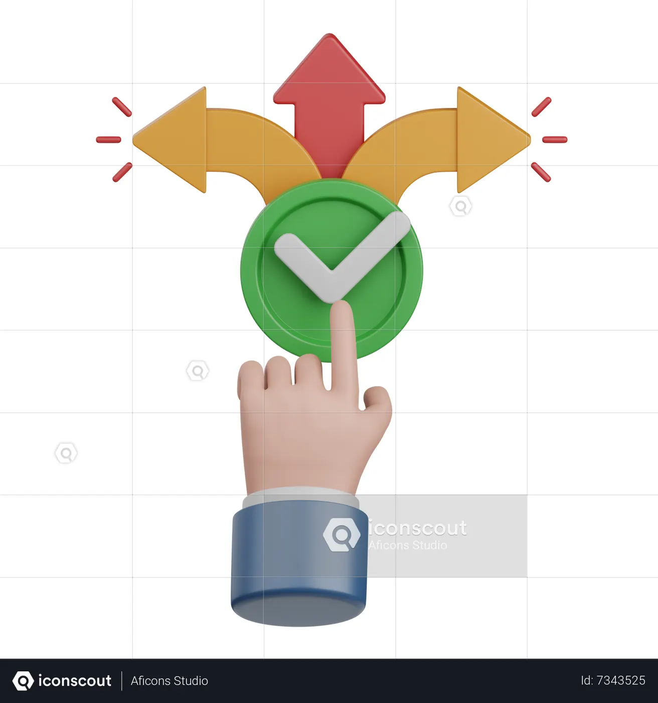 Decision Making 3D Icon download in PNG, OBJ or Blend format
