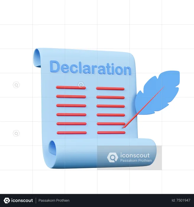 Declaration Letter  3D Icon
