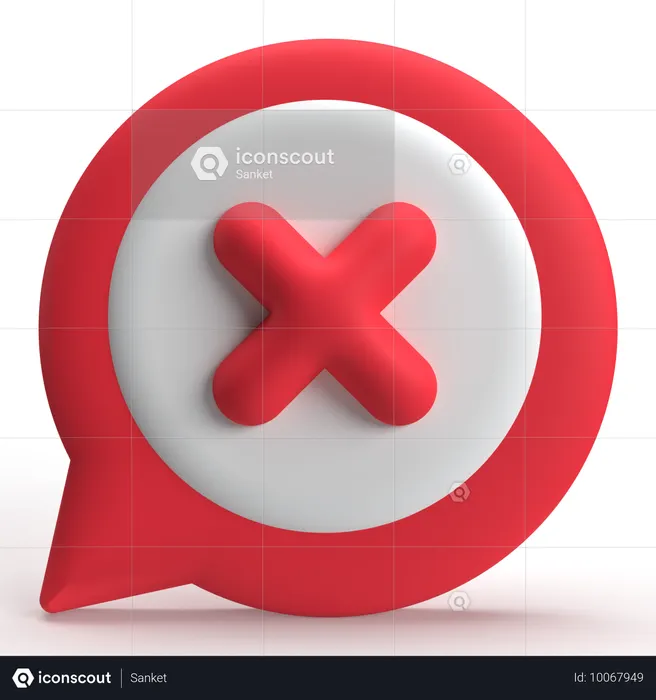 Declined Chat  3D Icon