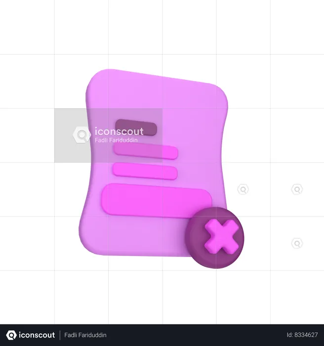 Declined file  3D Icon