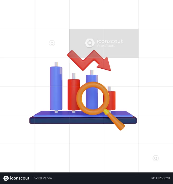 Declínio do mercado financeiro  3D Illustration