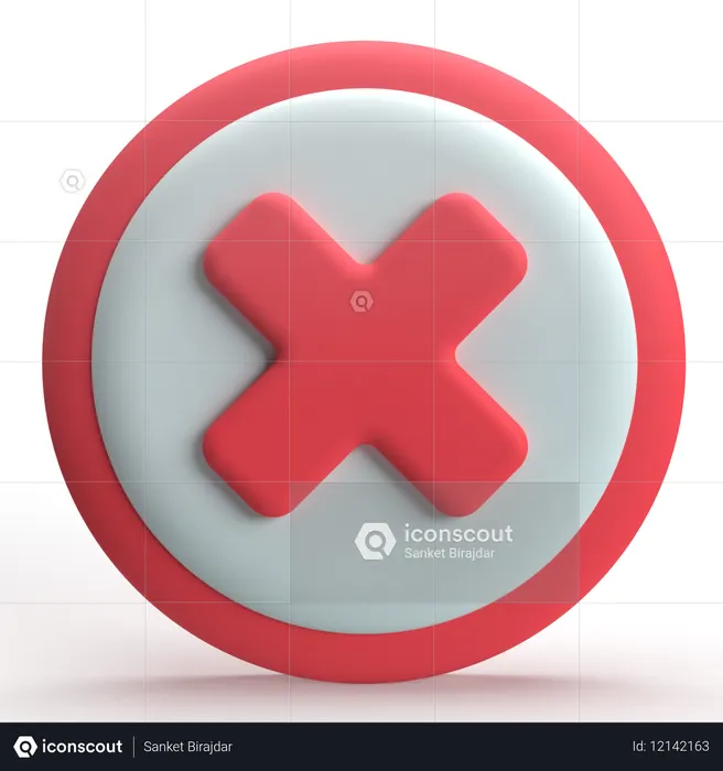Rechazar  3D Icon