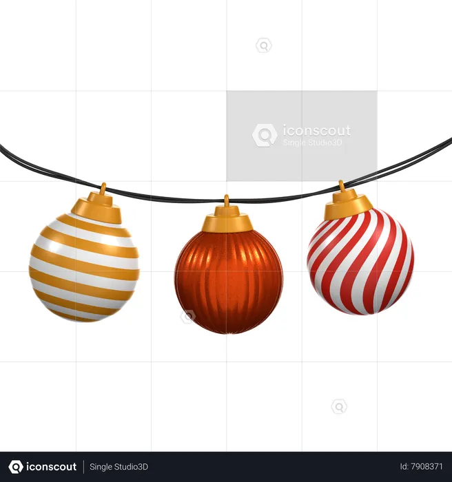 Decoração de bolas de natal  3D Icon