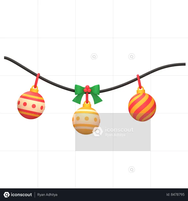 Decoração de enfeite de bola de natal  3D Icon