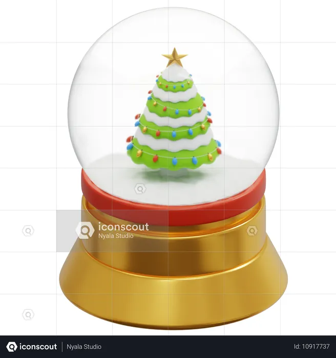 Decoração de globo de neve de natal  3D Icon