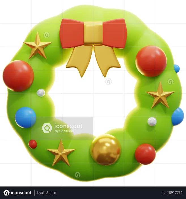 Decoração de guirlanda de natal  3D Icon