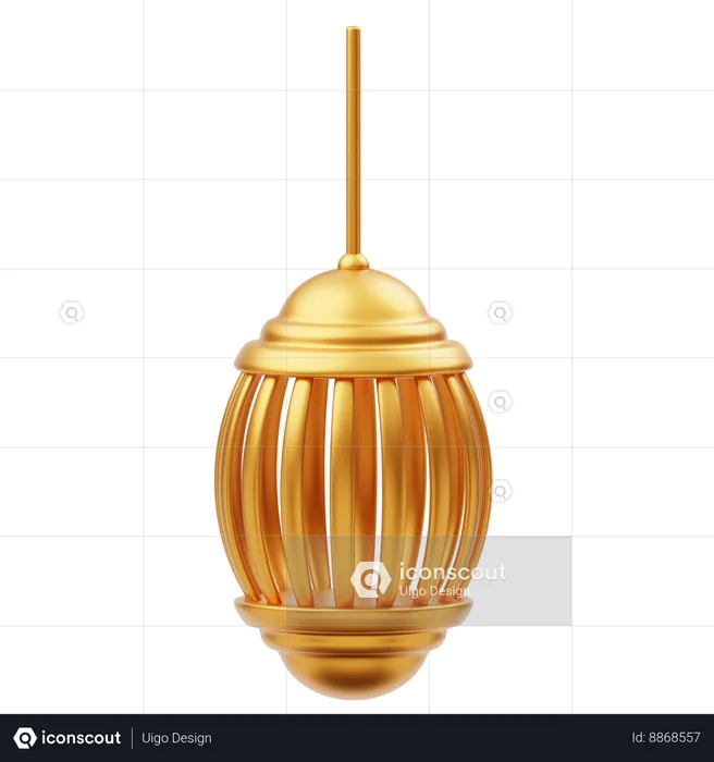 Decoração de ornamento de lanterna dourada do Ramadã  3D Icon