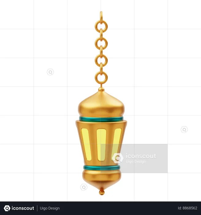 Decoração de ornamento de lanterna dourada do Ramadã  3D Icon