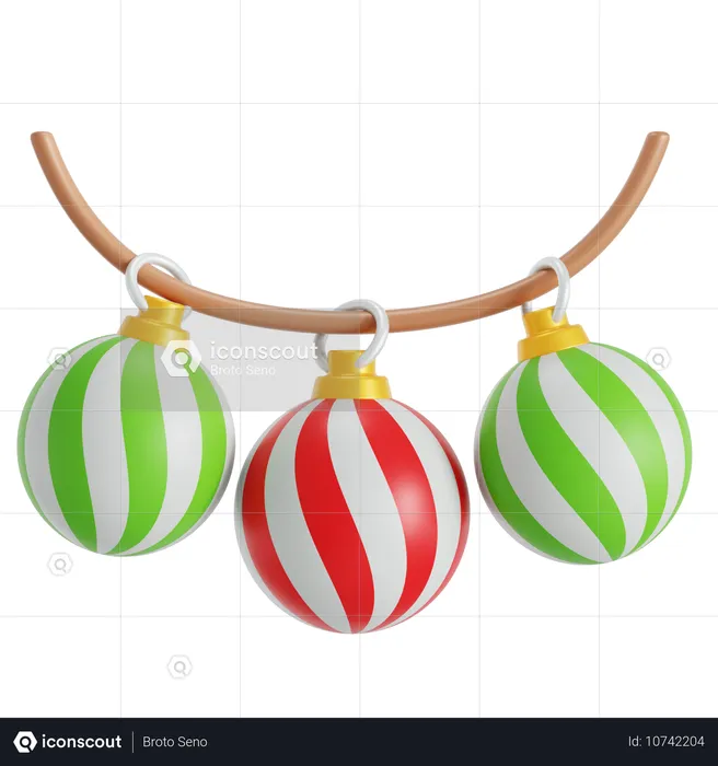 Decoración de bolas de navidad  3D Icon