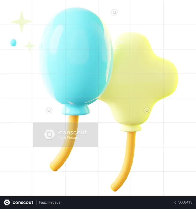 Decoration Balloons  3D Icon