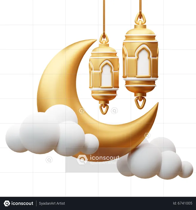 Décoration du Ramadan  3D Illustration