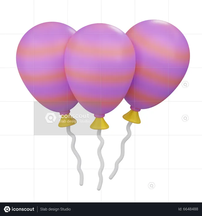 Decorative Balloons  3D Icon