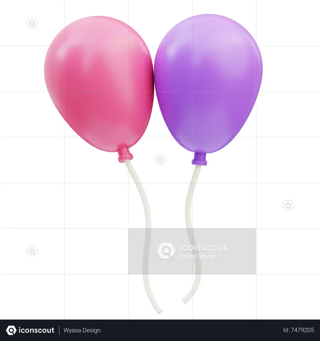 Decorative Balloons  3D Icon