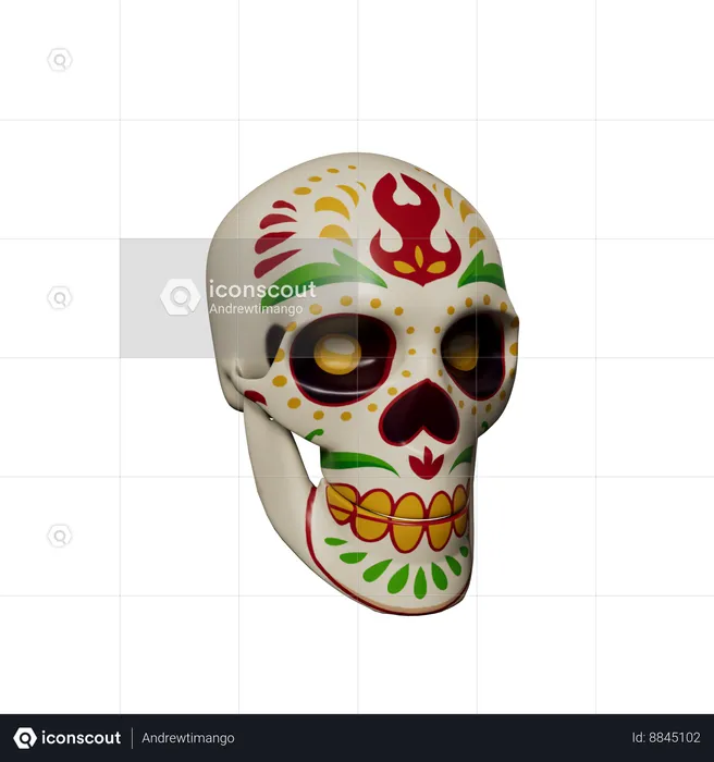 Decorative Skull  3D Icon