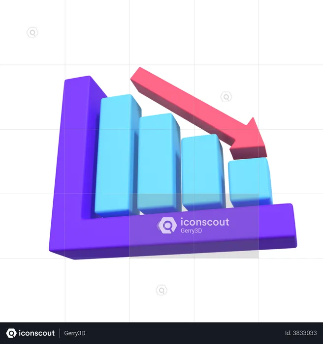 Decrease Chart  3D Illustration