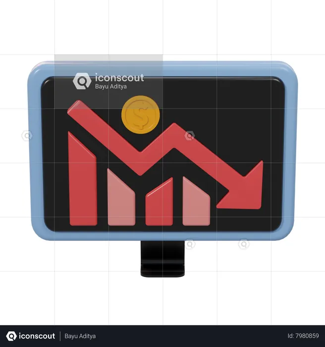 Decrease Chart  3D Icon