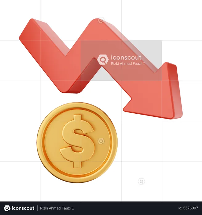 Decrease Dollar  3D Icon