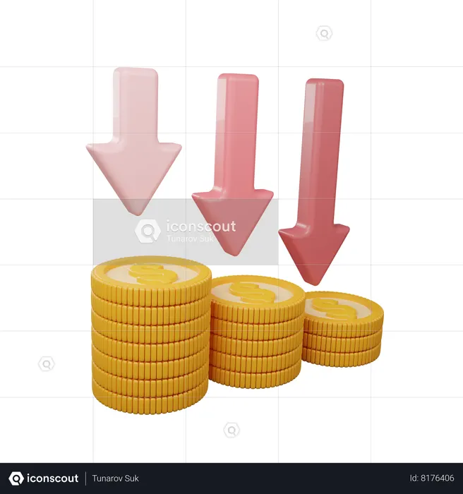 Decrease Money  3D Icon
