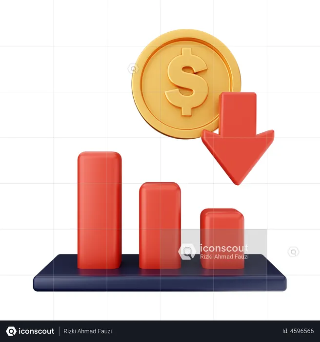Decrease Money Chart  3D Illustration