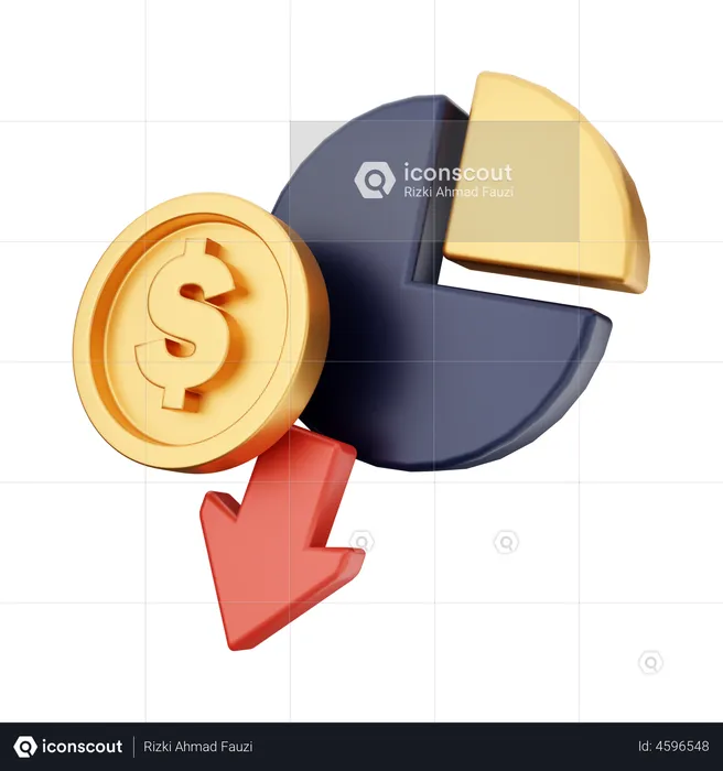 Decrease Money Chart  3D Illustration