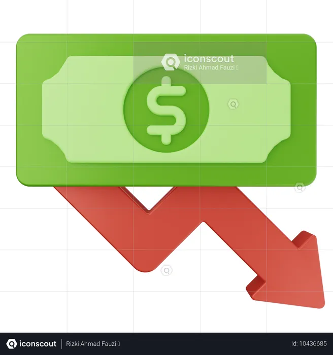 Decrease Money Dollar  3D Icon