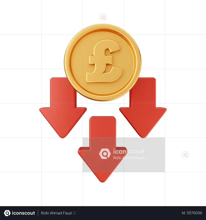 Decrease Poundsterling  3D Icon