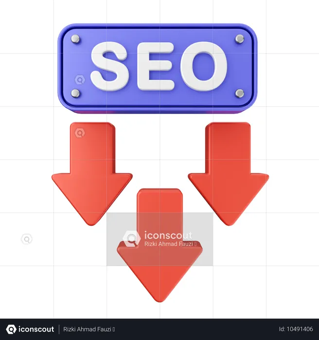 SEOを下げる  3D Icon