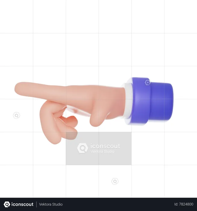 Gesto de la mano con el dedo señalador  3D Icon