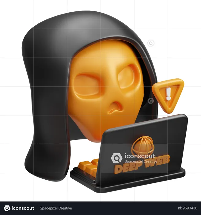 딥웹 해커  3D Icon